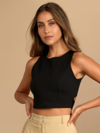 Jet Black Bustier Corset Knit Top