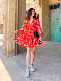 Floral Firecracker Printed Mini Dress