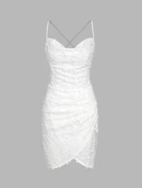 Wrap Tie Back Criss Cross Mini Dress