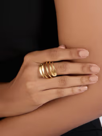 Gold Solid Spiral Shaped Ring