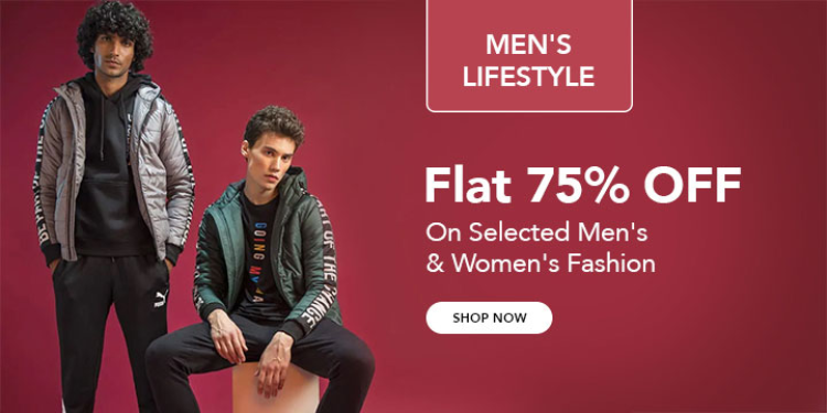 Flat 75% off on men's fashion